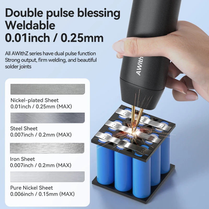 HOMEFISH Portable Spot Welder DIY Handheld Spot Welding Machine 11 Gears Adjustable Energy Storage Spot Welding