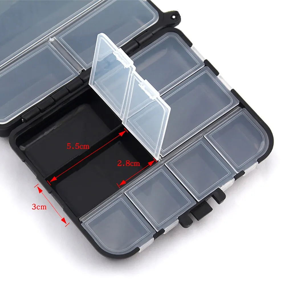Composable Space Plastic Fishing Tackle Box 2 Layers 12 Individual Compartments Spacer Portable Container Bait Hook Storage Case