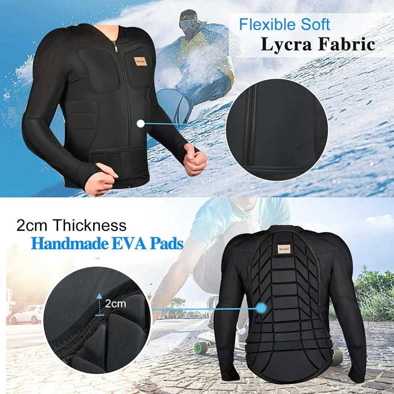 BEN KEN Ski Protective Ski Collision Clothing Inner Soft Armor Body Protective Clothing Suitable for Sports Ski Clothing Clothes