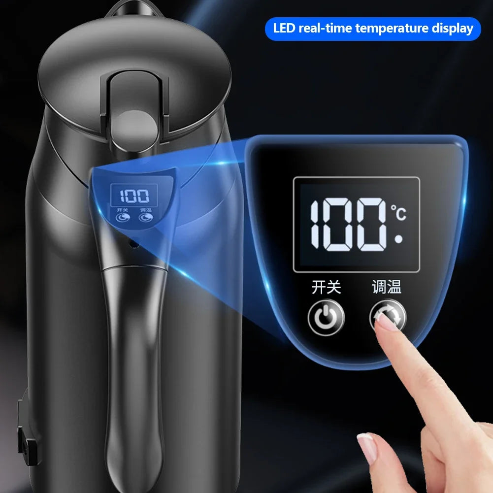 800/1200ML 12/24V Rapid Boiling 304 Stainless Travel Camping Dteel Hot Water Bottle Hot Water Kettle Electric Heating Car Kettle