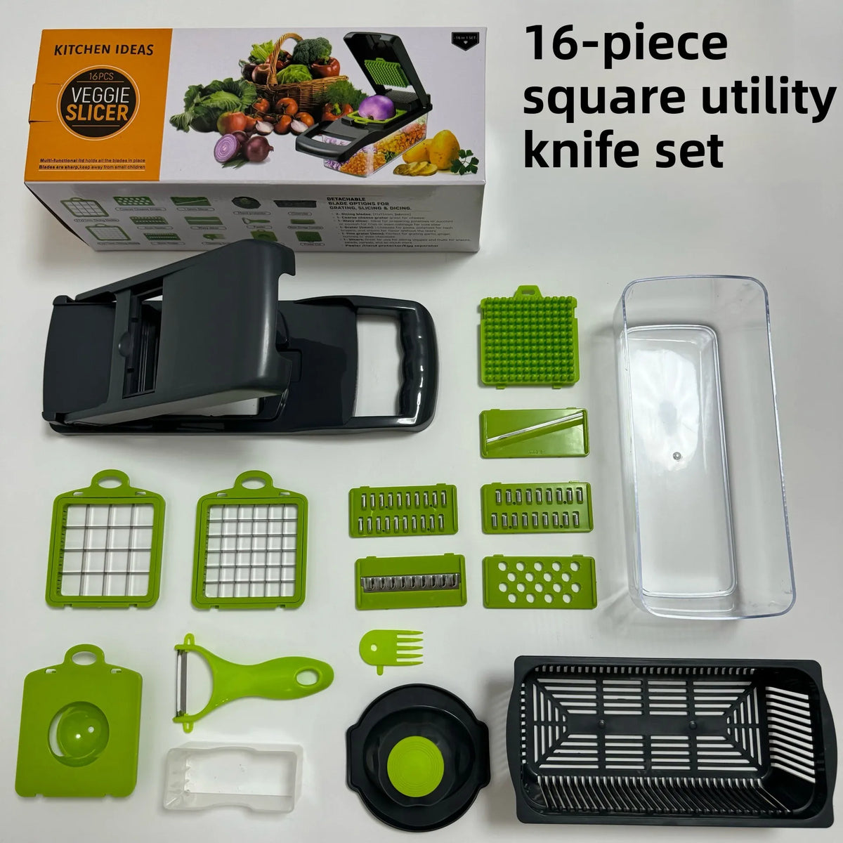 16 X 1 Kitchen Professional Chopper-type Slicer, Multifunctional Food Chopper, Blade Vegetable Chopper, Kitchen Utensils