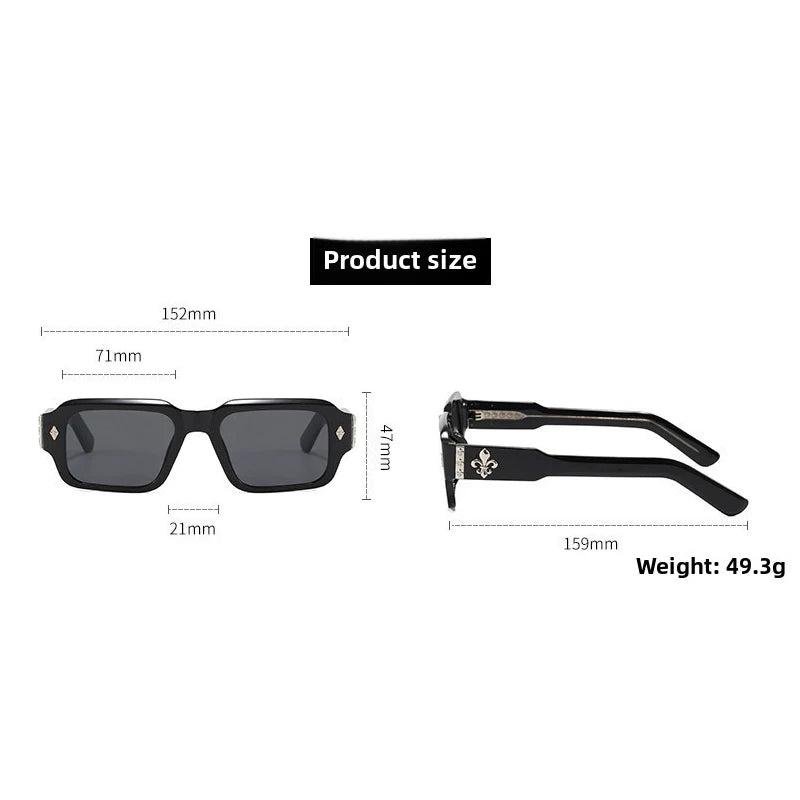 Retro Square Leopard Print Sunglasses For Men Women Fashion Punk Rectangle Sunglasses UV400