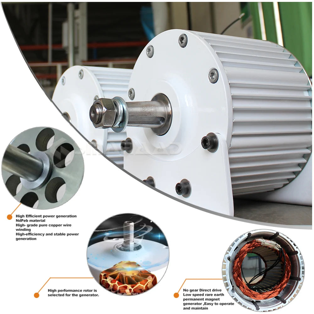 Permanent Magnet Generator And Turbine Low Speed 6KW 10KW 48V 96V 110V 220V Water Conservancy And Wnd Energy