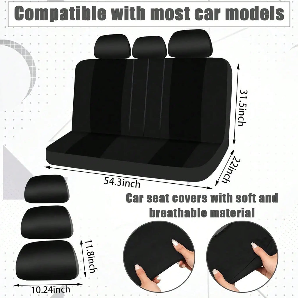 35-Piece Car Seat Cover Set With Steering Wheel Cover, Cup Holder Coasters, Shoulder Pads, And Accessories - Polyester Fabric Interior Decor Kit Without Filler,Purple