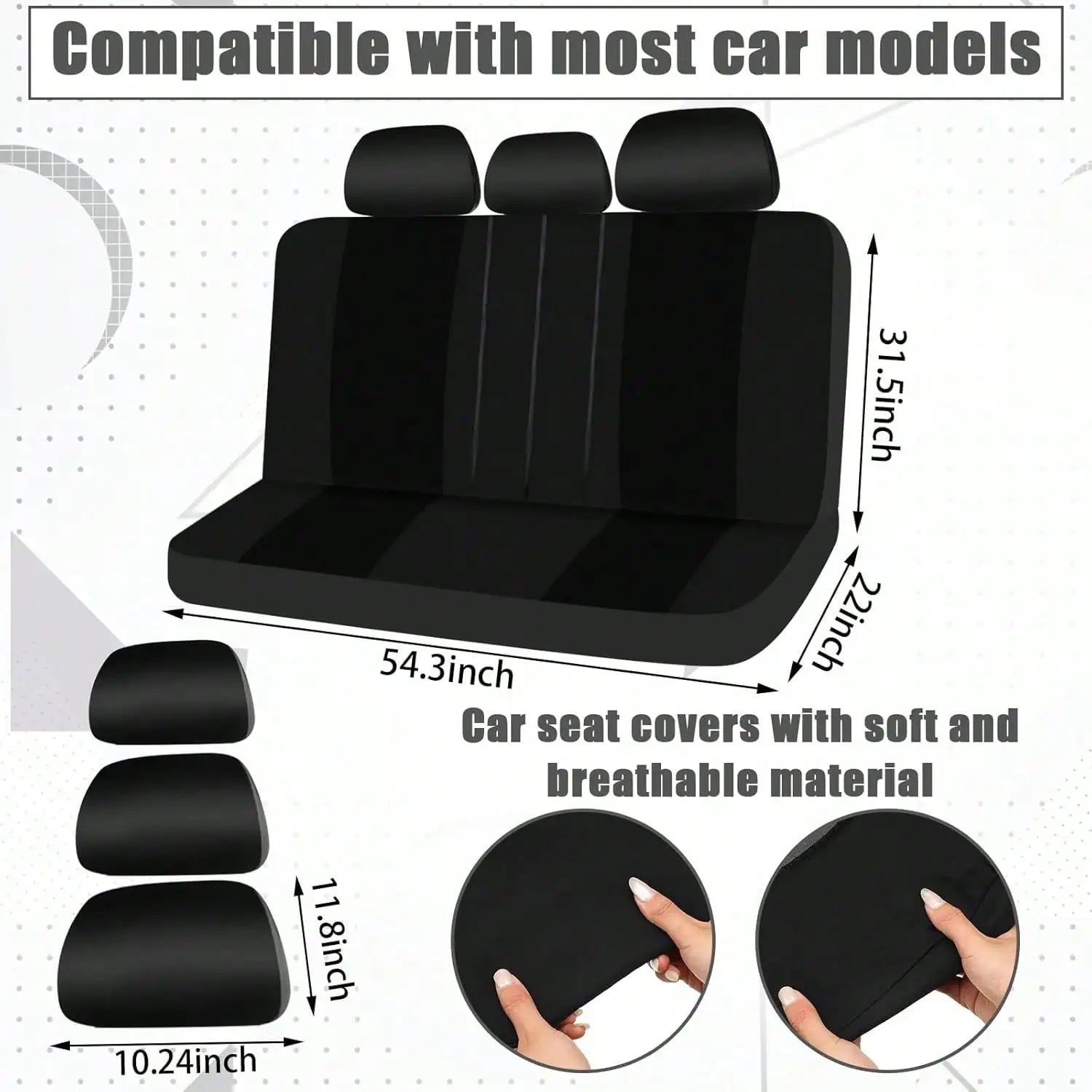 35-Piece Car Seat Cover Set With Steering Wheel Cover, Cup Holder Coasters, Shoulder Pads, And Accessories - Polyester Fabric Interior Decor Kit Without Filler,Purple
