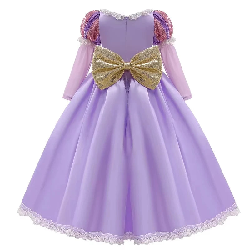 Rapunzel Princess Dress for Girls Tangled Cosplay Costume Kids Halloween Christmas Carnival Birthday Party Fancy Clothes