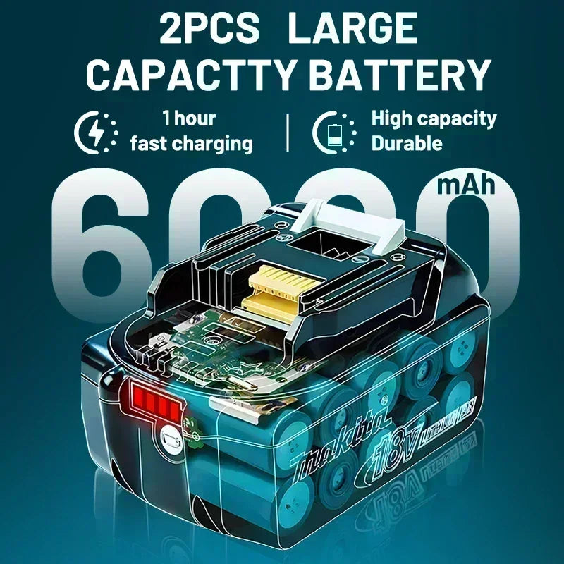 💣💣100% Genuine 18V Makita 6.0Ah Makita Battery BL1840 BL1830B BL1850B BL1850 BL1860 BL1815 Replacement Lithium Battery