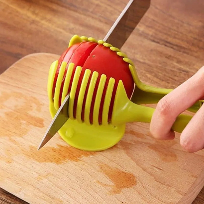 Multipurpose Handheld Vegetable & Fruit Cutter, Kitchen Food Assistant Tool, Useful Kitchen Gadgets, For Onions, Tomatoes, Avocados and Vegetables, Green