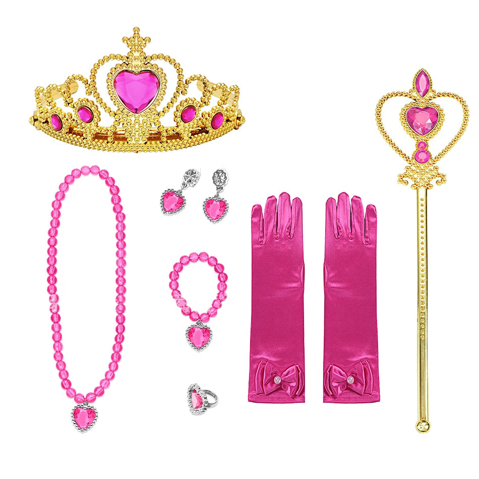Sleeping Beauty Aurora Pink Gown Long Sleeve Princess Costume for Girls Carnival Birthday Party Cosplay Evening Dress 2-8Y