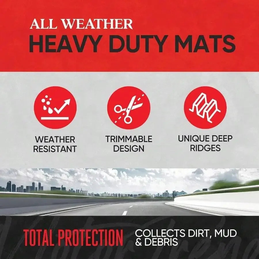 Advanced Black Rubber Car Floor Mats Heavy Duty Trim To Fit All Weather Floor Mats For Cars Truck SUV Automotive Car Interior