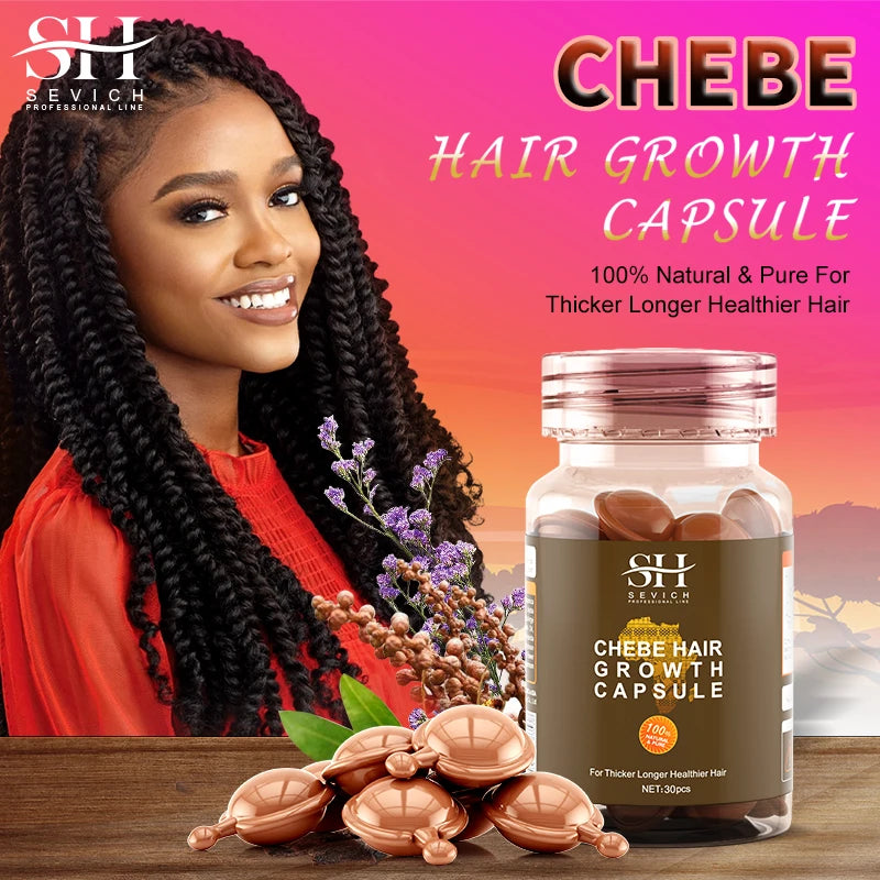 African Chebe Hair Care Capsules Hair Care Essential Oil Anti Preventing Hair Loss Damaged Hair Repair Fast Hair Growth Product