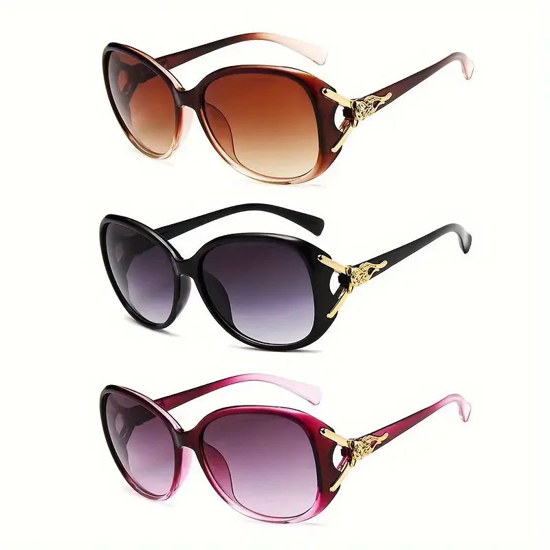 3PCS Fashion Oversized Sunglasses Women Plastic Female Big Frame Gradient Sun Glasses UV400 gafas de sol mujer