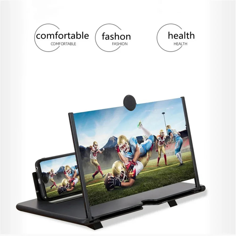 10/12Inch HD Multi‑Functional Phone Screen Magnifier Video Amplifier Enlarger Stand Cellphone Viewing Bracket For Movie‑Watching