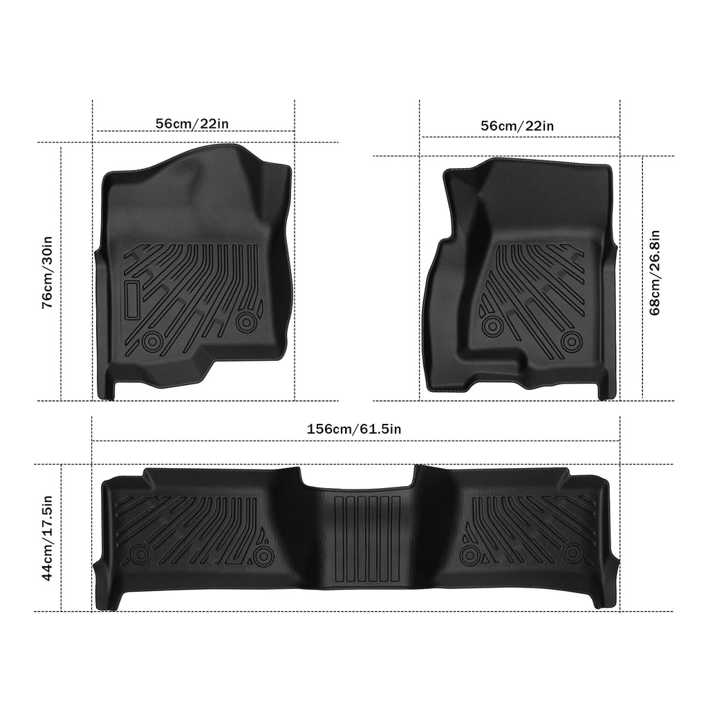 3PCS Car Floor Mats Liner For Chevy Silverado 1500 1999-2004 High Quality TPE All-Weather Automotive Floor Mat Waterproof Non-Slip Heavy Duty Car Mats Flexible Floor Liners Car Accessories