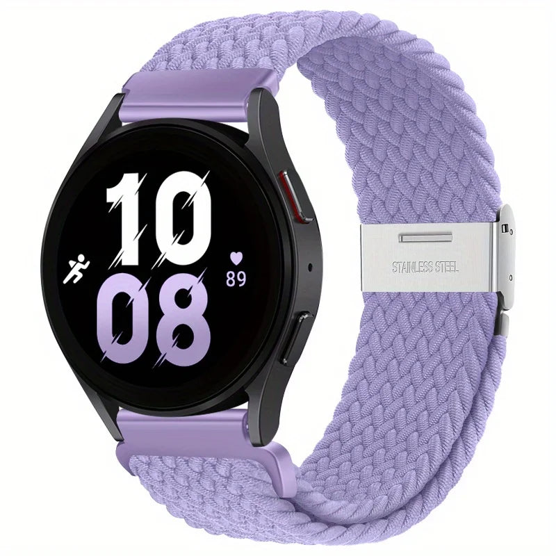 22mm 20mm Nylon Strap For Samsung Galaxy Watch 6 5 4/Gear S3 Magnetic Buckle Metal Adjustment Band For Huawei IWatch 4 GT2/3 Pro