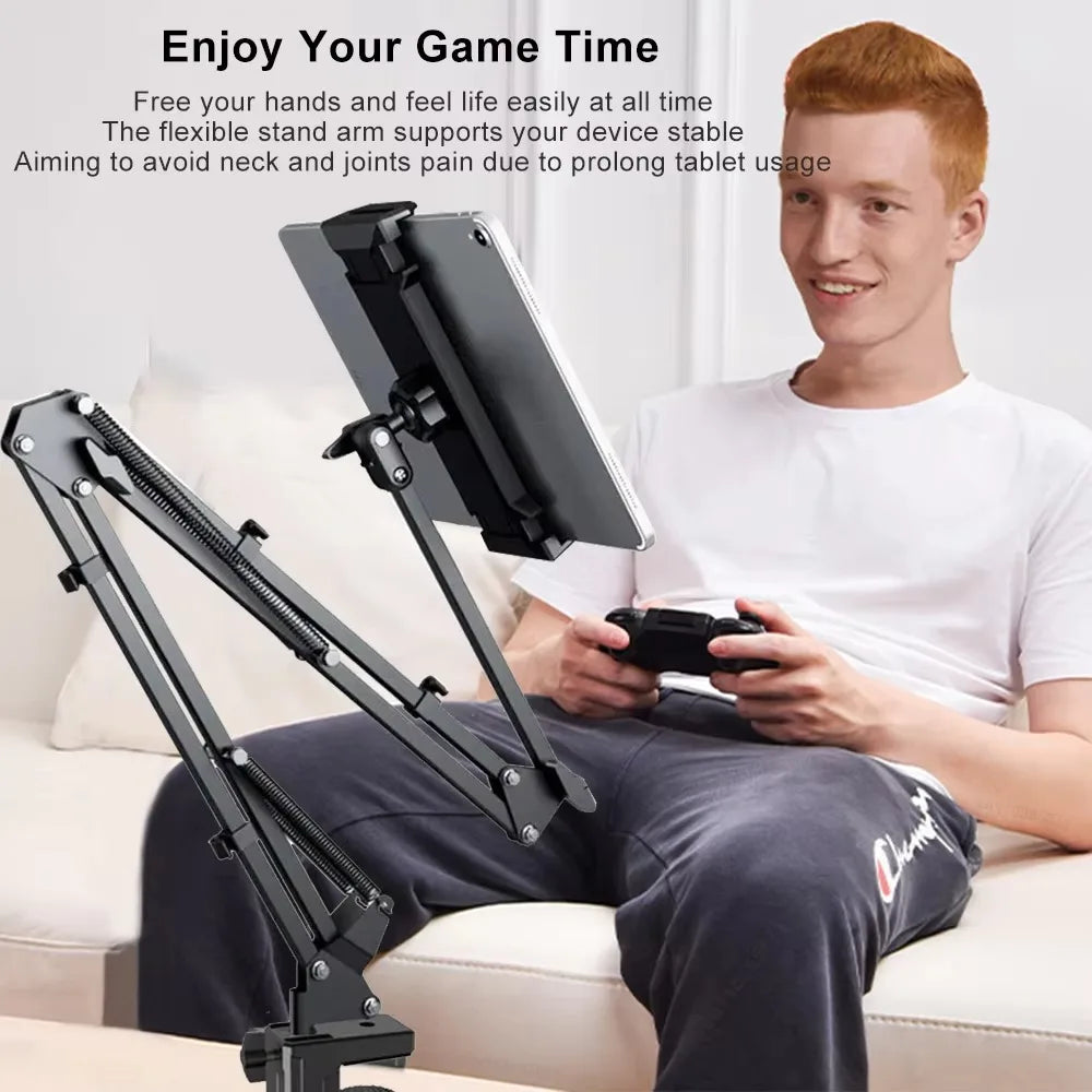 Tablet Holder for Bed with 90cm Metal Arm 360 °   Rotating Bed Tablet Mount Stand for iPad Stand 4.5~11 Inch Phone Tablet Bracket