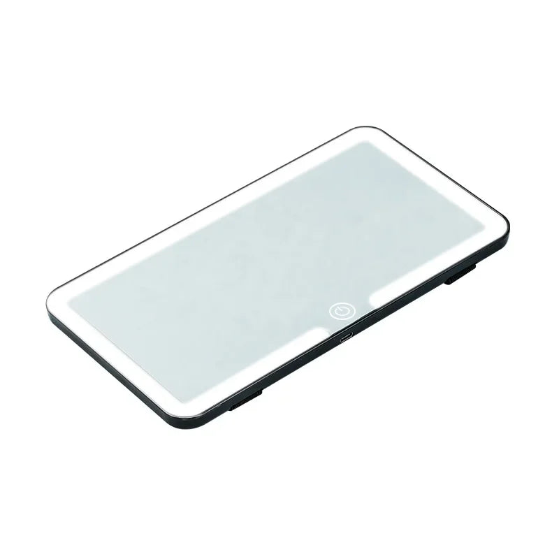 Universal Car Sun Visor Makeup Mirror with LED Fill Light Rechargeable HD Portable Vanity Mirror for Interior Cosmetic Use