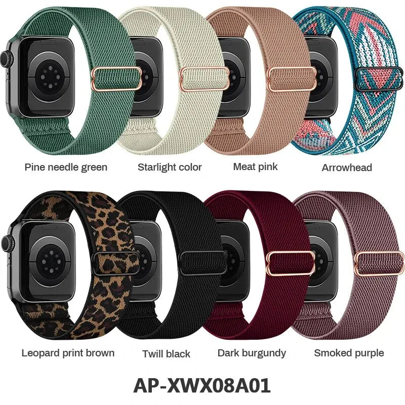 8 Packs Band Compatible with Apple Watch 38 40 41 42 44 45 49mm,Adjustable Nylon Strap for IWatch Series 8/7/6/5/4/3/2/1/SE