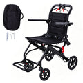 Folding Lightweight Wheelchair Transport Chair 13lbs Foldable Portable Mobility Seat with Brake Safe Belt for Elderly Disability