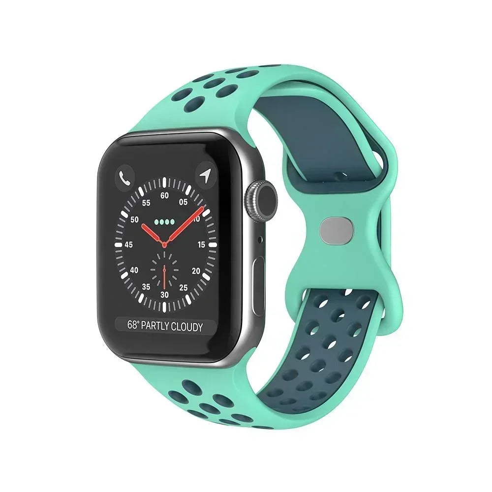 Original Silicone Strap For Apple Watch Band 49mm 44mm 45mm 40mm 42mm Breathable Correa for iWatch Series10 9 8 SE 7 6 Ultra