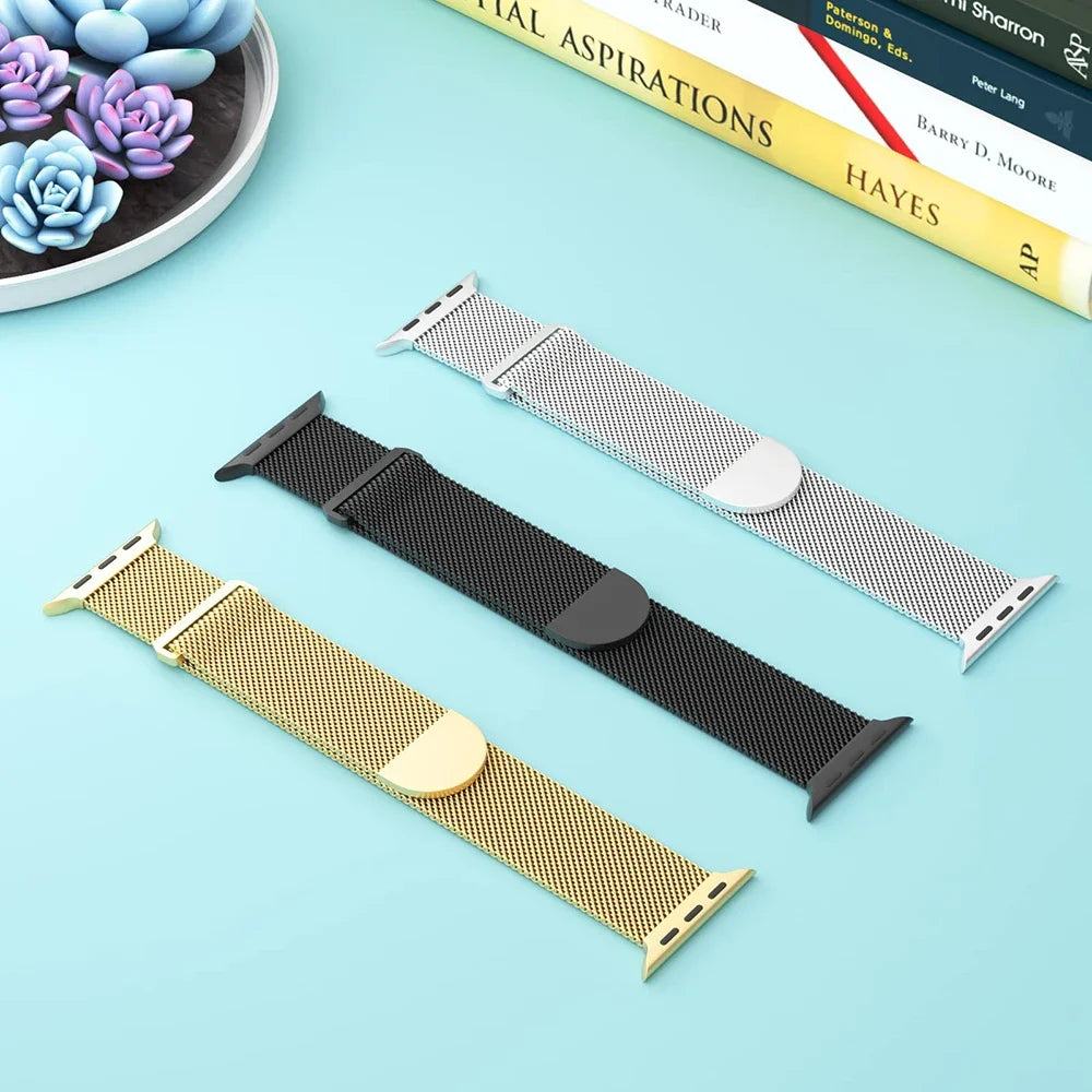 Milanese Loop Strap for Apple Watch Ultra Band 49mm 45mm 44mm 42mm 41mm 40mm Metal Bracelets for iwatch SE series 9 8 7 6 5 46mm