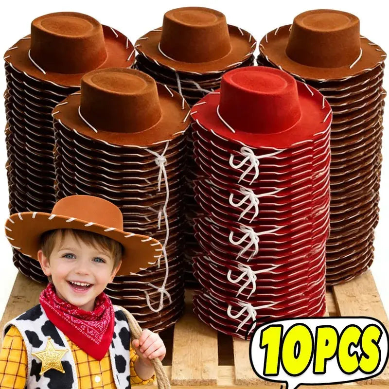 Cowboy Western Hats and Bandanas for Kids Costume Hat Accessories for Toddler Child Theme Birthday Party Halloween Costume Dress