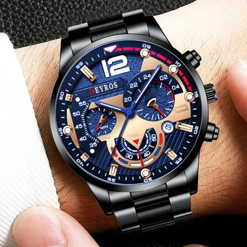 Fashion Mens Watches Luxury Quartz Wristwatch Calendar Luminous Clock Men Business Casual Watch Reloj Hombre