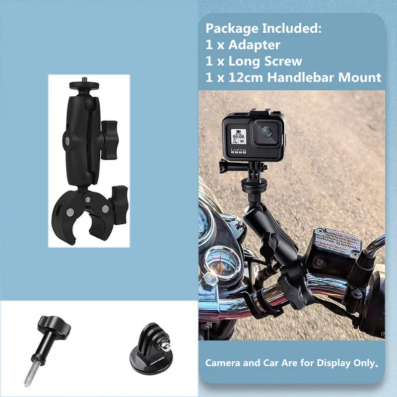 For GoPro 13 12 11 10 Motorcycle Bicycle Holder Handlebar Mount Bracket For Insta 360 X5 X4 DJI OSMO 360 Action 6 5 4 Accessory