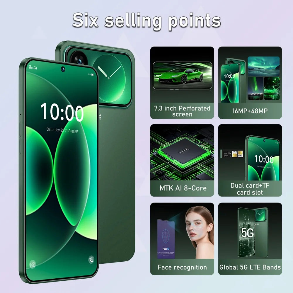 K-Touch M18 Pro Max Smartphone 5G 7.3inch Full Screen 7800mAh Mobile Phones Android Cell Phone 5G Dual SIM Global Version Unlocked 22GB 2TB Smart Phones