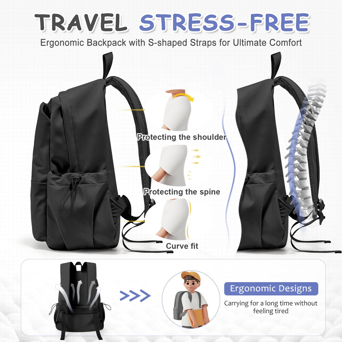 Lightweight Backpack for Women Men High School Middle Bookbag For Teenage Cute College Travel  Laptop Backpacks for Girls Boys