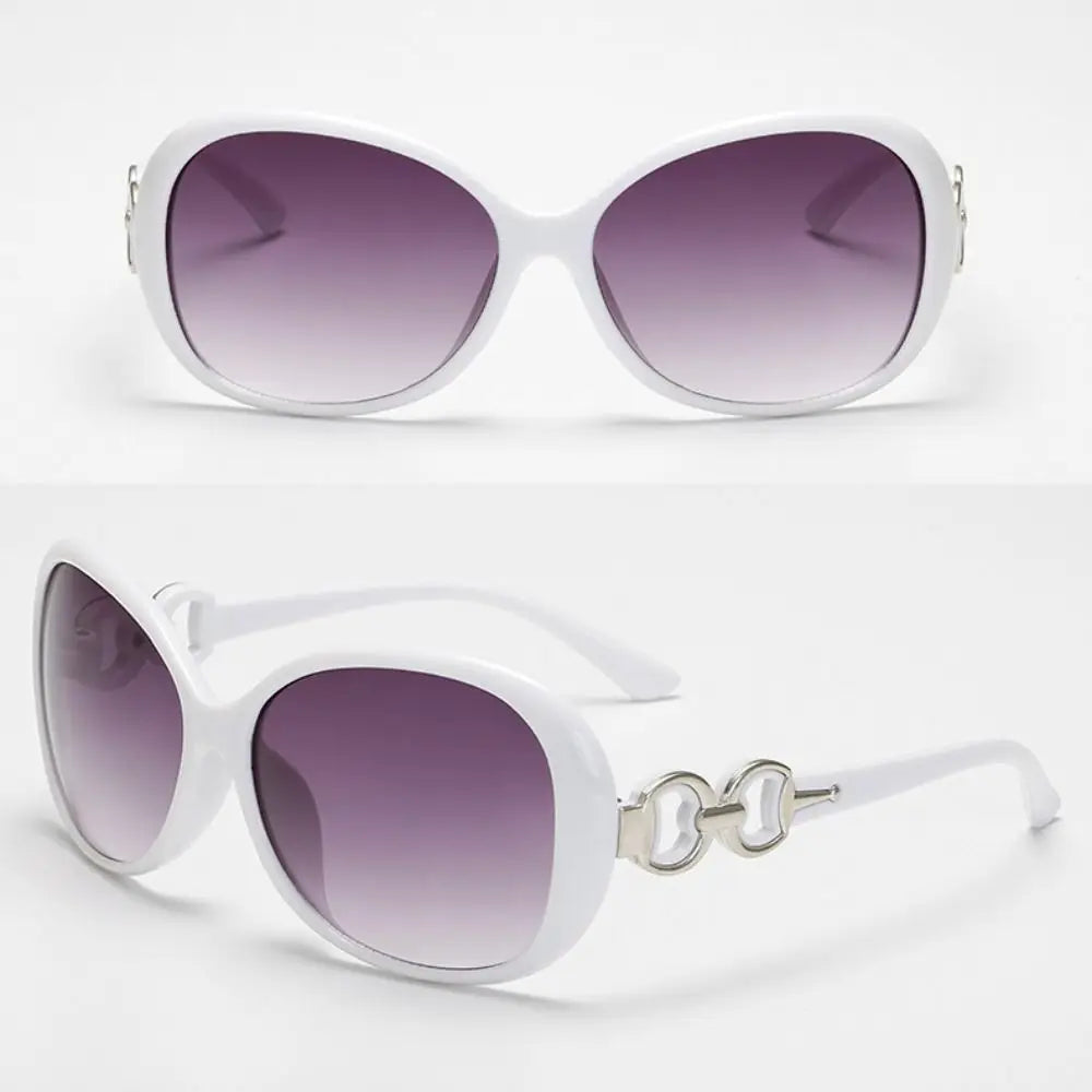 Korean Retro Sunglasses Big Frame Eyewear Travel Accessories Driving Glasses Sun-Protective Black Shades Glasses for Women