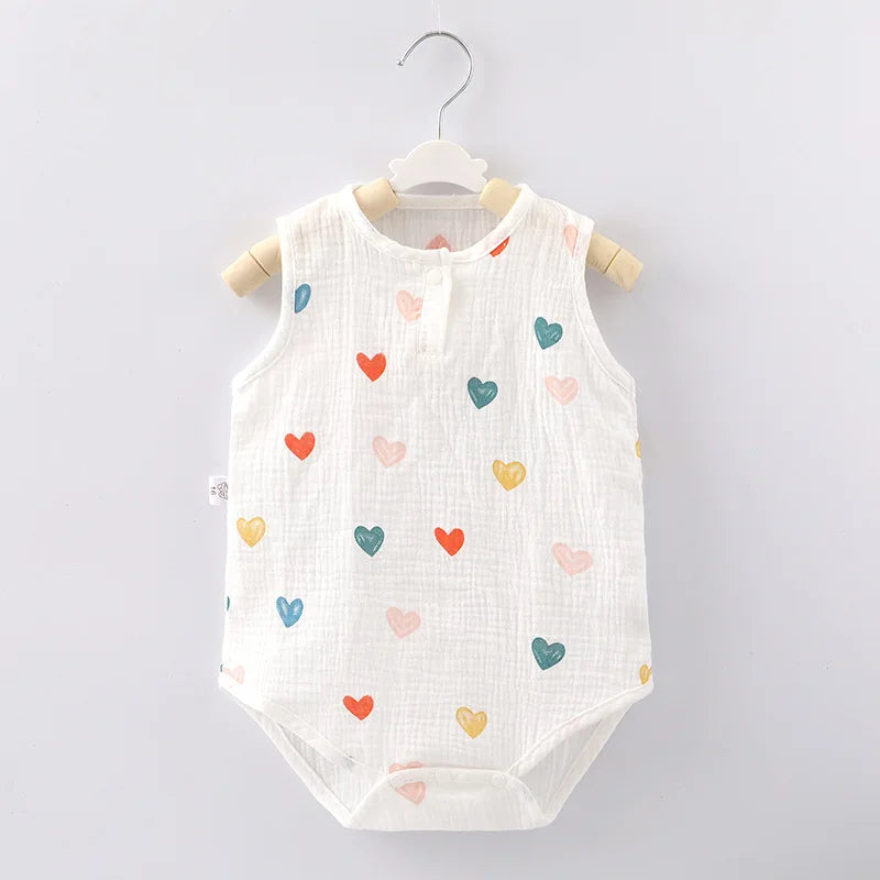 Summer Baby Home Suit Bodysuit Cute Cartoon Bear Rabbit Boys Girls Children Climbing Pajamas Thin Newborn Kids Sleeping Clothes