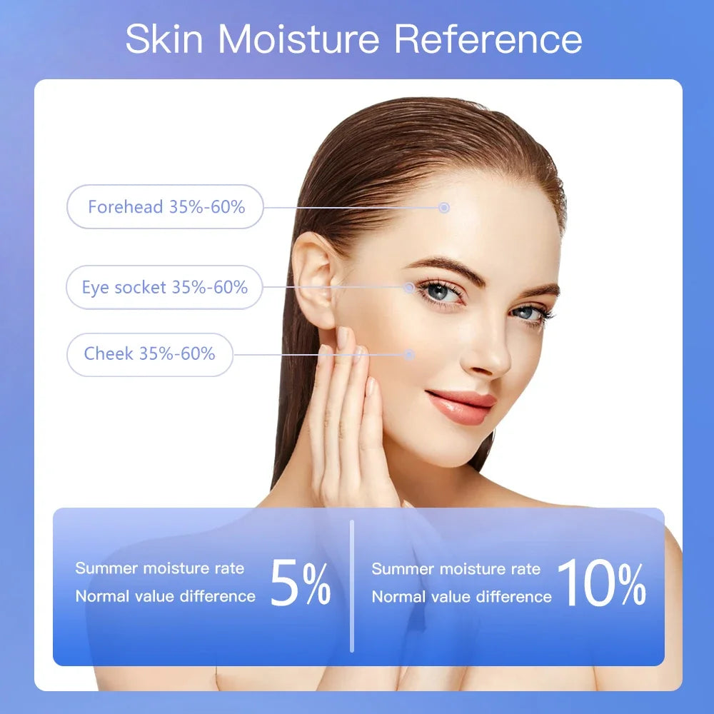 Portable Rechargeable Skin Analyzer Detector LCD Digital Water Oil Moisture Tester Fluorescent Agent Detection Face Care Tool