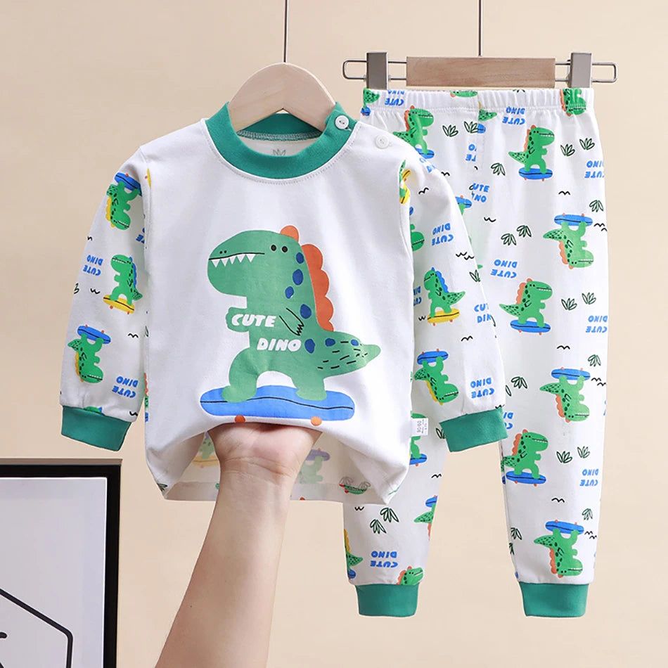 Cartoon Unicorn Animal Sleepwear Children Pajamas Sets Unisex Kids Autumn Clothing Durable Soft Warm Comfort for Every Day Use