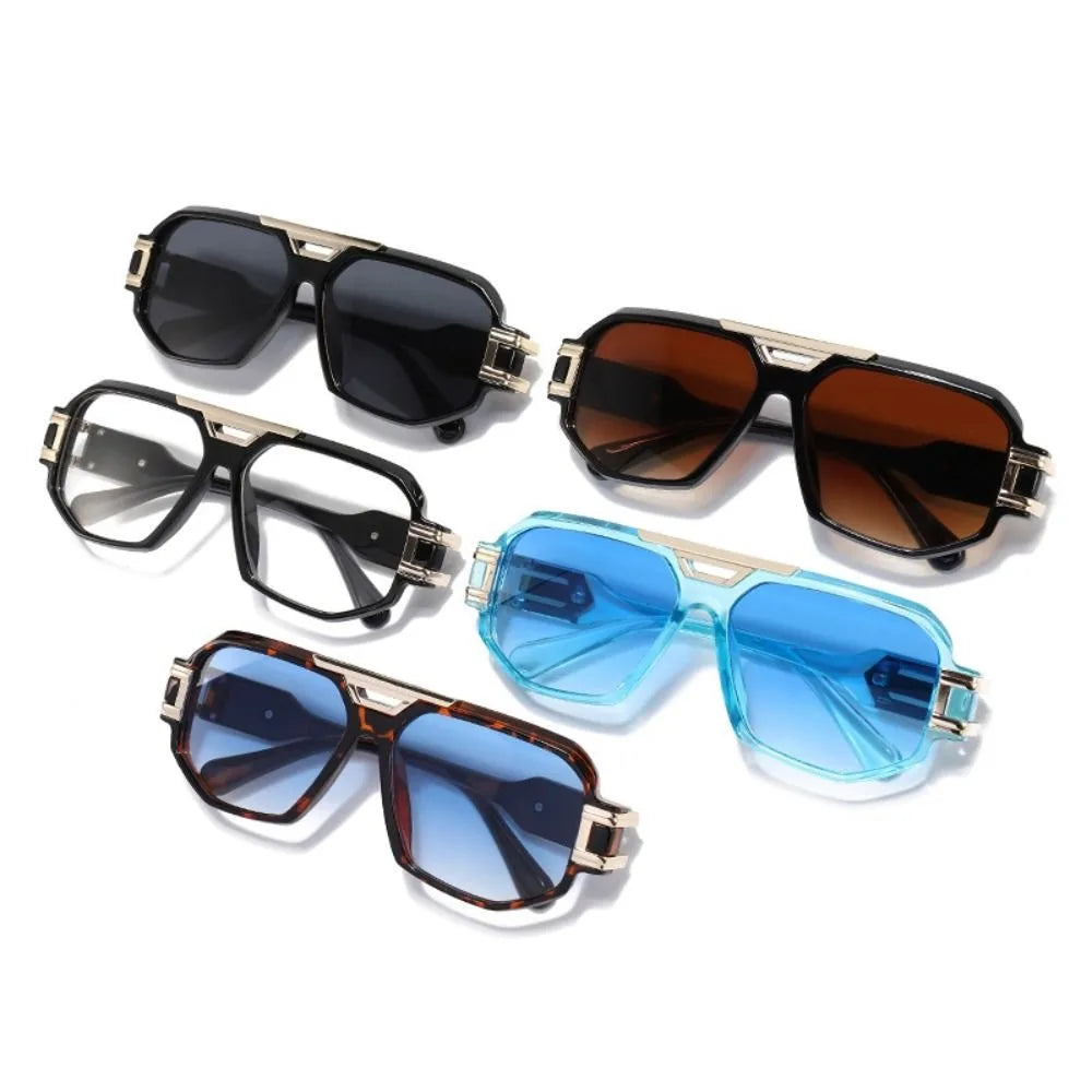 Party Square Full Frame Sunglasses Large Frame Oversized Anti-UV Glasses Street Style PC Retro HD Sunglasses Men