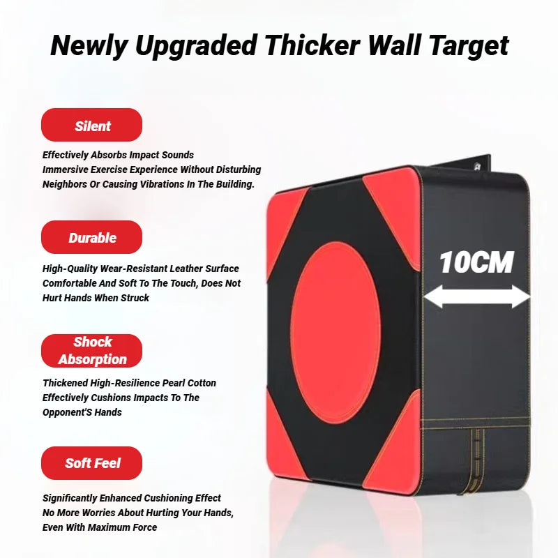 Adjustable Wall Punching Leather Pad Boxing Target Blocking Wall-Mounted Taekwondo Training Sandbags Fighting Gear Room Home Use