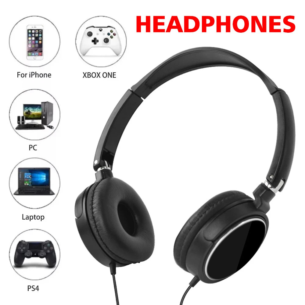 New 3.5mm/Type-C Plug Wired Headphones Foldable Headphones Bass Stereo Fashion Music Earphones For PC MP3 Smartphones Tablet