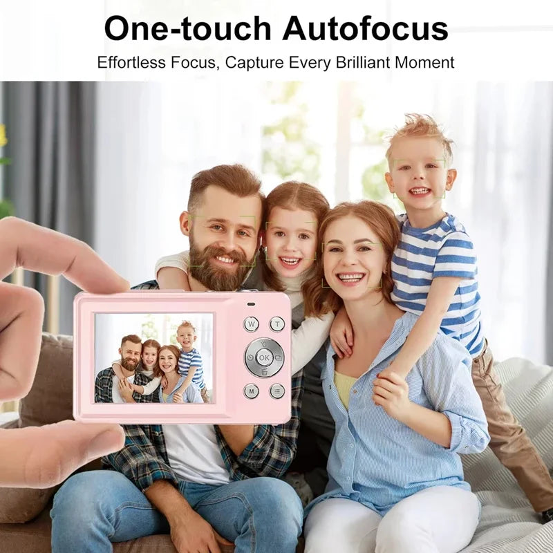Lenovo 4K Digital Camera 48MP Dual Screen, Auto Focus Anti-Shake 16X Zoom, Vlogging Camera with 64GB SD Card, Compact Travel