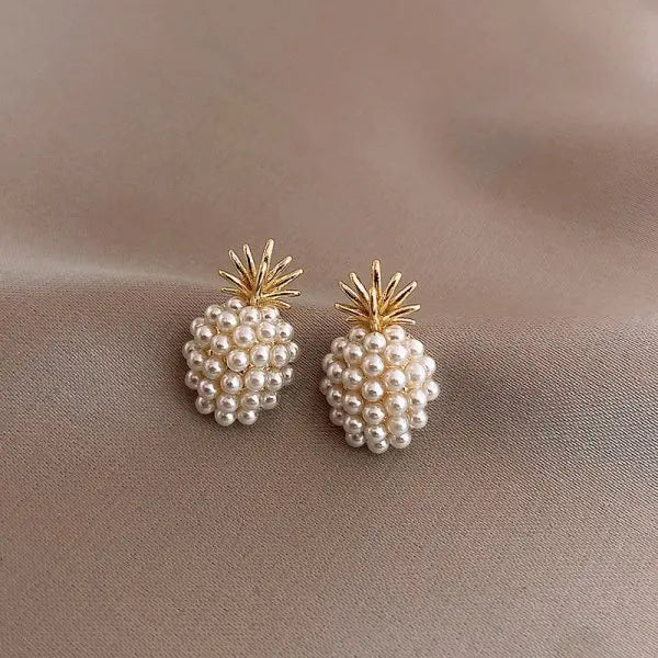 New Imitation Pearl Stud Earrings for Women Geometric Crystal Zircon Stars Earring Birthday Party Banquet Jewelry