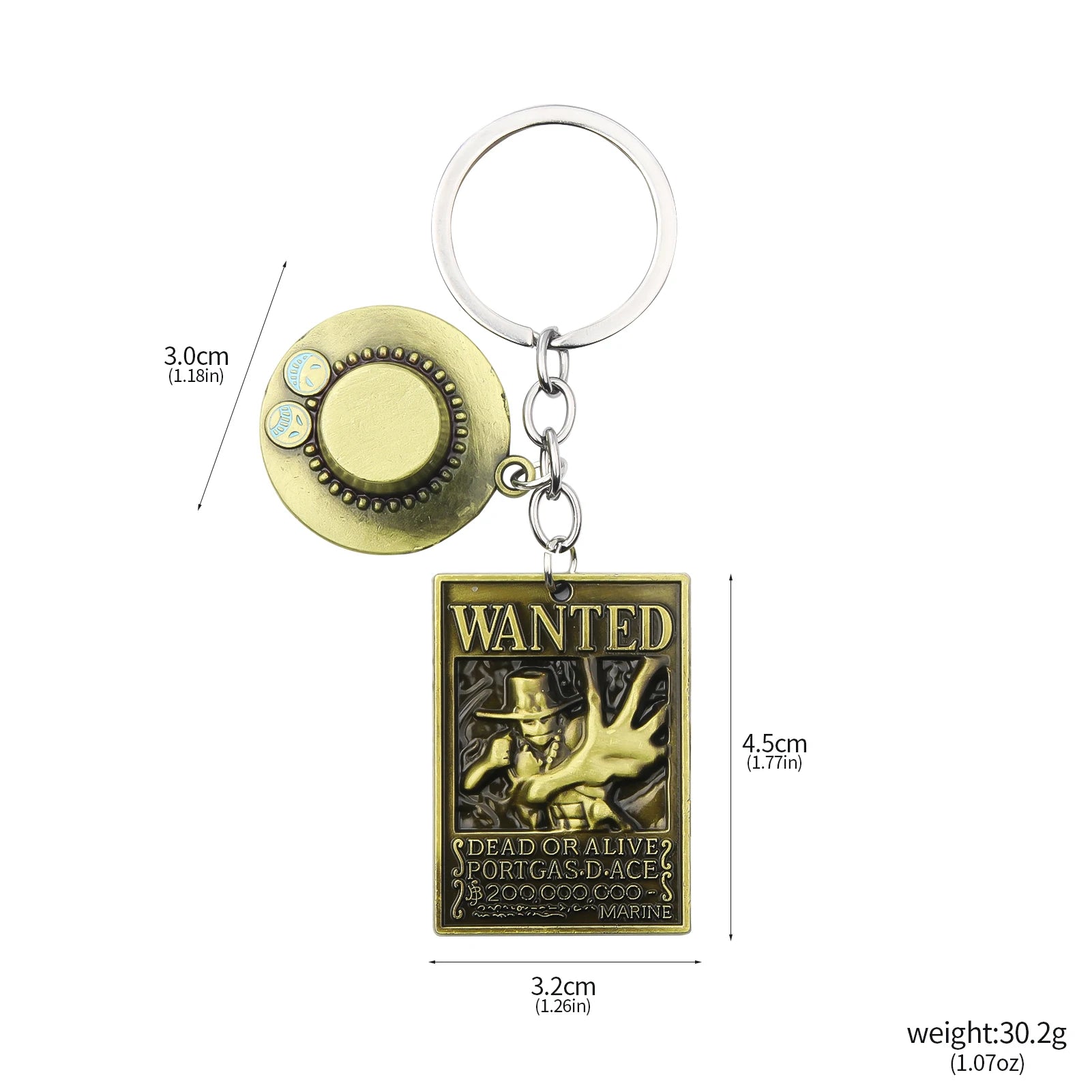 One Piece Luffy Straw Hat Keychain Rotatable Zoro Skull Metal Pendant Role-Playing Decorative Accessories Fan Jewelry Gift