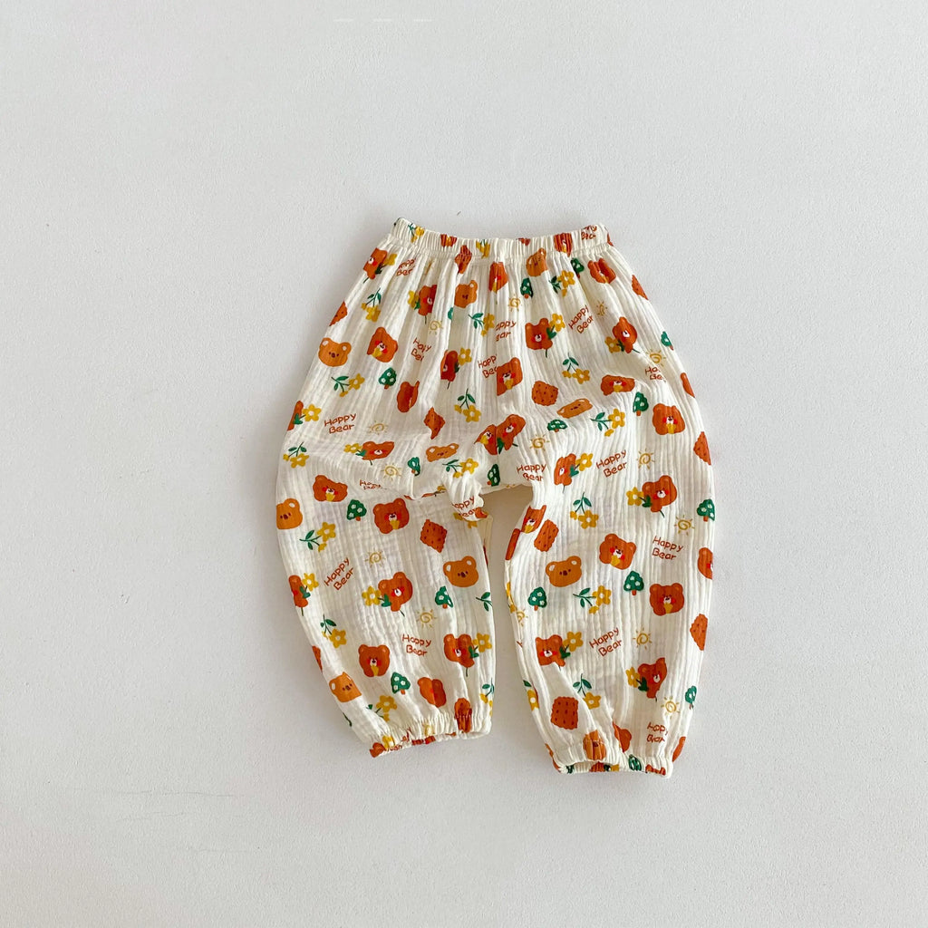 Anti Mosquito Pants For Children Clothing Summer New Style Kids Girl's Floral Trousers Loose Casual Baby Harem Pants 9m-6y 2024