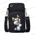 New Mobile Phone Bag Funny Anime Dog Print Shoulder Messenger Bag Women Men Coin Purse Handbag Animal Lover Small Crossbody Bag