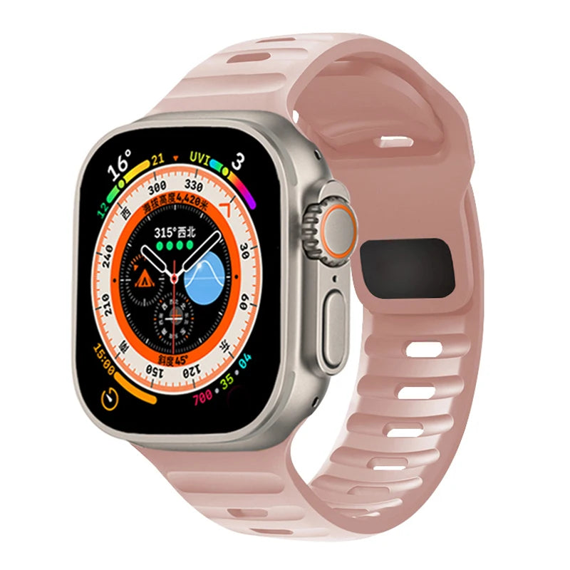 Silicone Strap For Apple Watch ultra2 Band 44mm 49mm 45mm 41-46-42mm 40mm sport correa bracelet iwatch Series 10 7 6 se 3 8 9 11