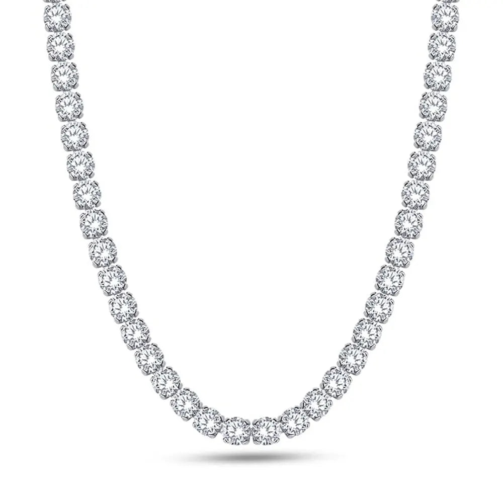 Kanolan GRA Certified Moissanite Tennis Necklace D VVS1 2/3/4/5/6.5mm 925 Sterling Silver Wedding Tennis Necklaces for Women Man
