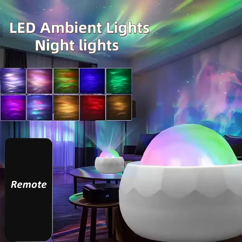 Aurora Starry Northern Light RGB Projection Night Lights USB Plug Remote Control Projector Atmosphere Lamp for Room Party Decor