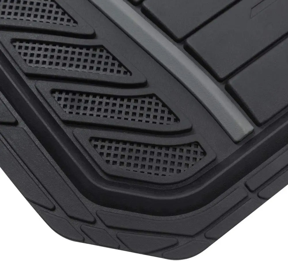 DC Comics Armored Batman Car Mats - Heavy Duty Rubber Floor Mats for All Weather, No-Slip Grip, Custom Fit - 2 Front Mats & 1
