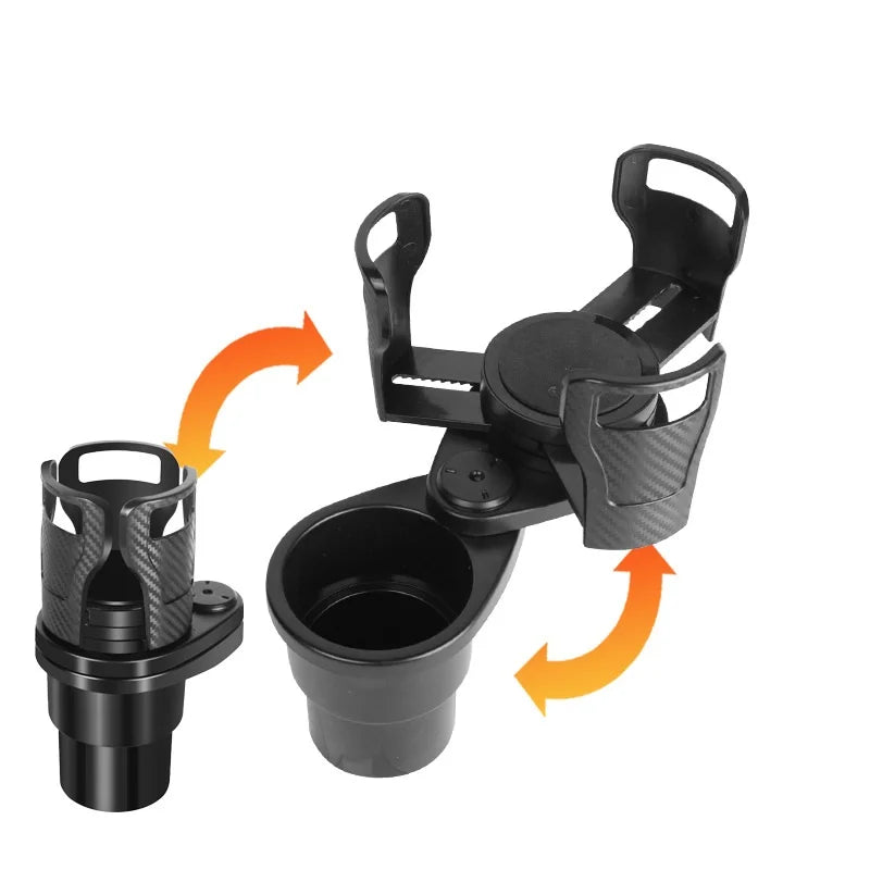 Rotating Car Center Console Beverage Rack Car Cup Holder Double-Layer Storage Rack Cup Holder