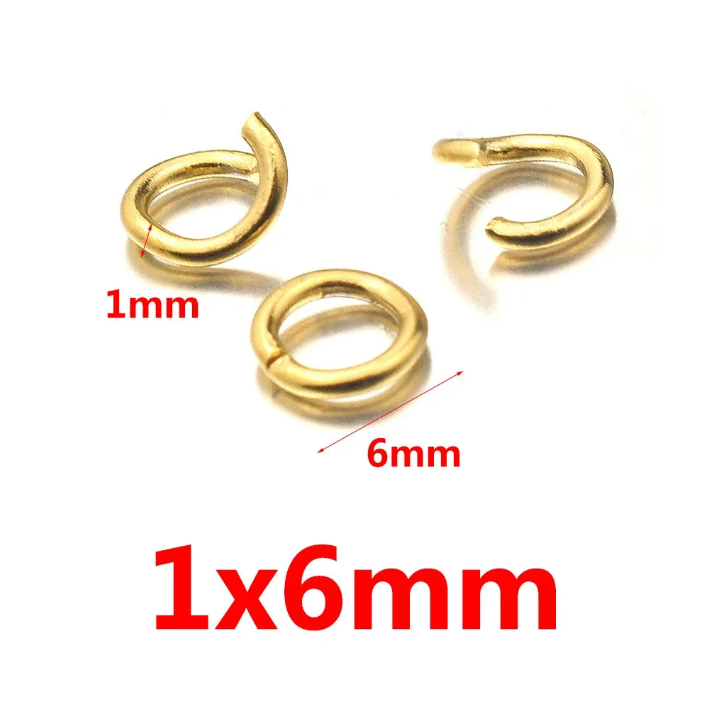 100pcs Pvd Gold Plated Stainless Steel Open Jump Rings Direct 4/5/6mm Split Rings Connectors for DIY Ewelry Findings Making