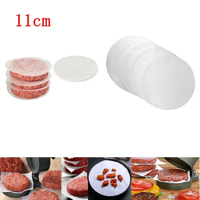 100/500Pcs 11cm Hamburger Patty Paper, Wax Papers To Separate Frozen Pressed Patties for Burger Patty Paper