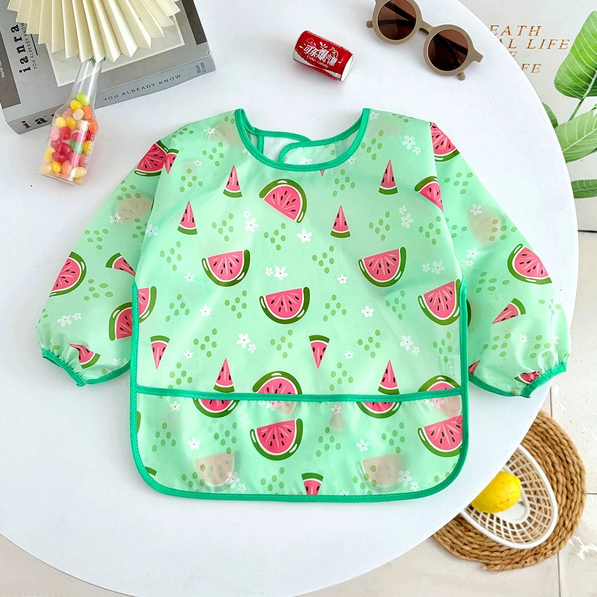 Waterproof Full Sleeve Baby Bibs Children Apron Long Sleeve Feeding Smock Kids Eating Breastplate Infant Scarf Clothing